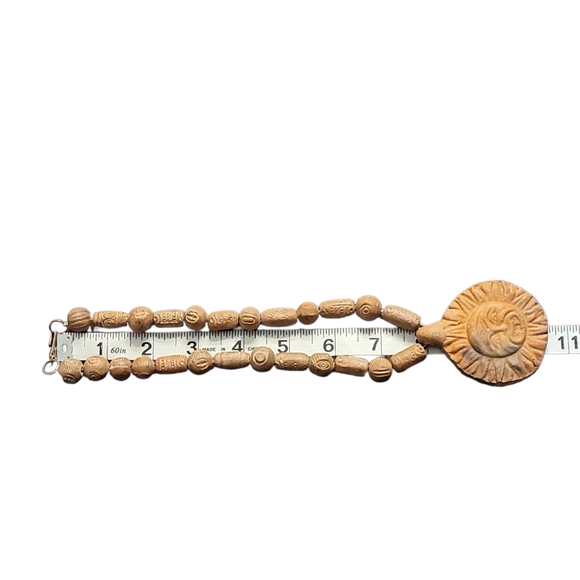 VTN Artisan Marvella Ceramic Sun Mayan Beaded Choker Statement Necklace - Picture 6 of 6
